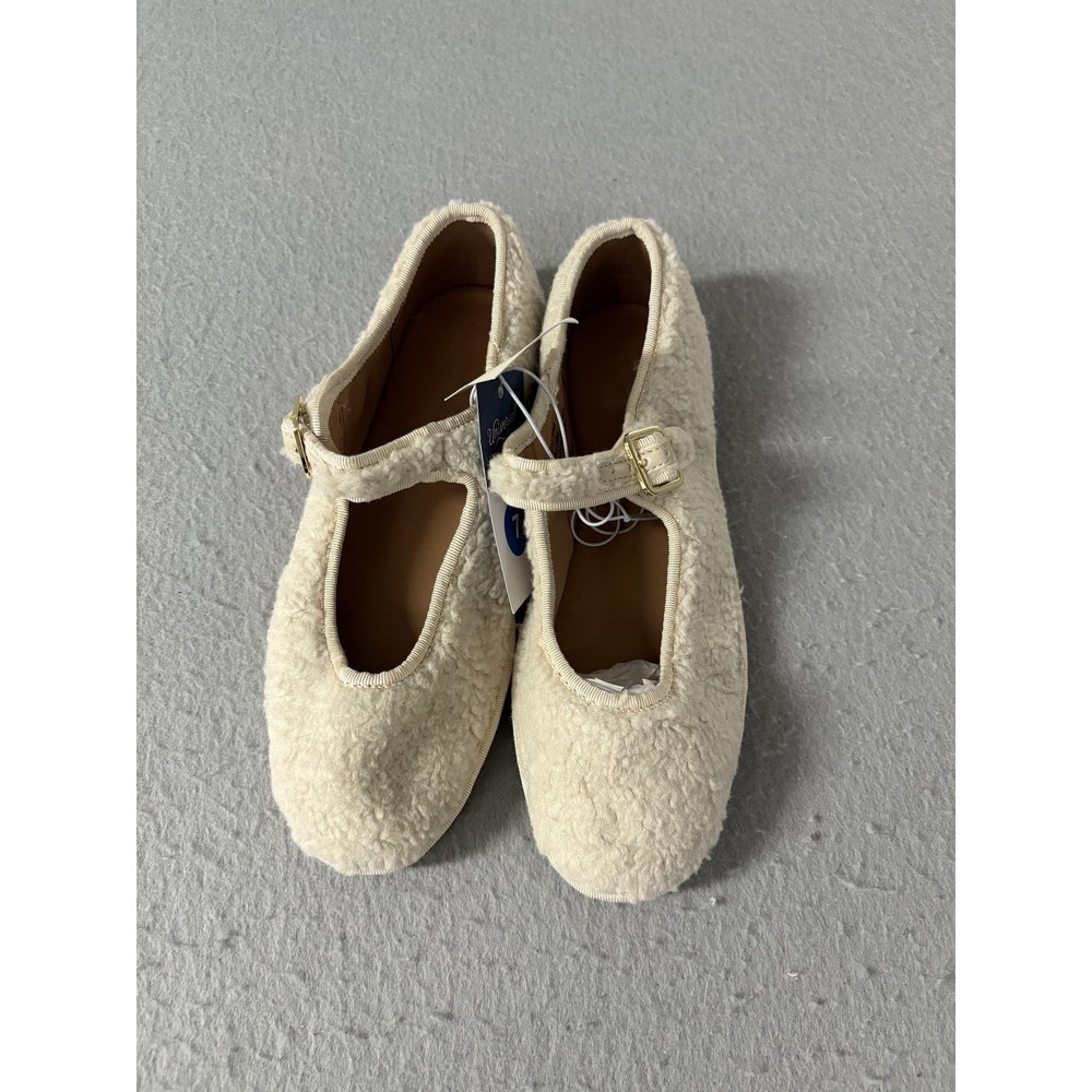 Universal Thread Cream Flats with Gold Buckle